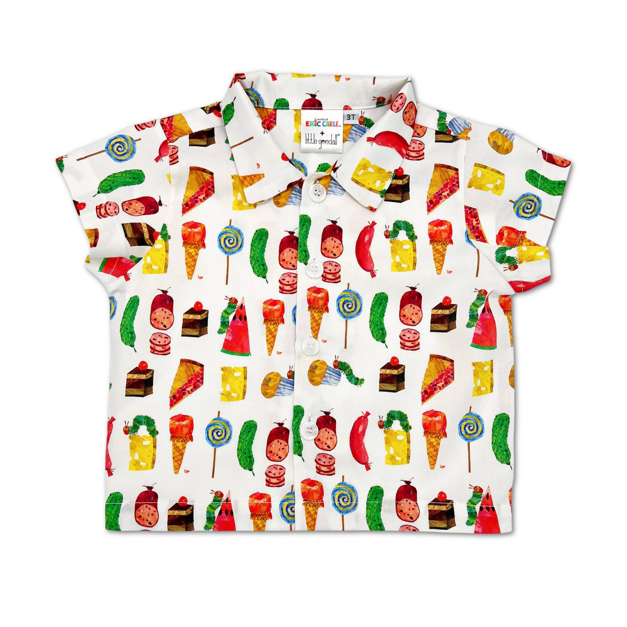 Little Goodall - Wholesale Button Down Shirt - Kids - Very Hungry Caterpillar™ Party Food Shirt0