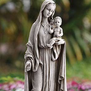 23" Madonna/Child Grdn Statue for wholesale by Christian Brands Catholic