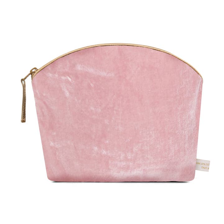Make Up Bag | Cosmetic Bag | Vanity Bag | Silk Velvet | Rose for wholesale by Holistic Silk Ltd