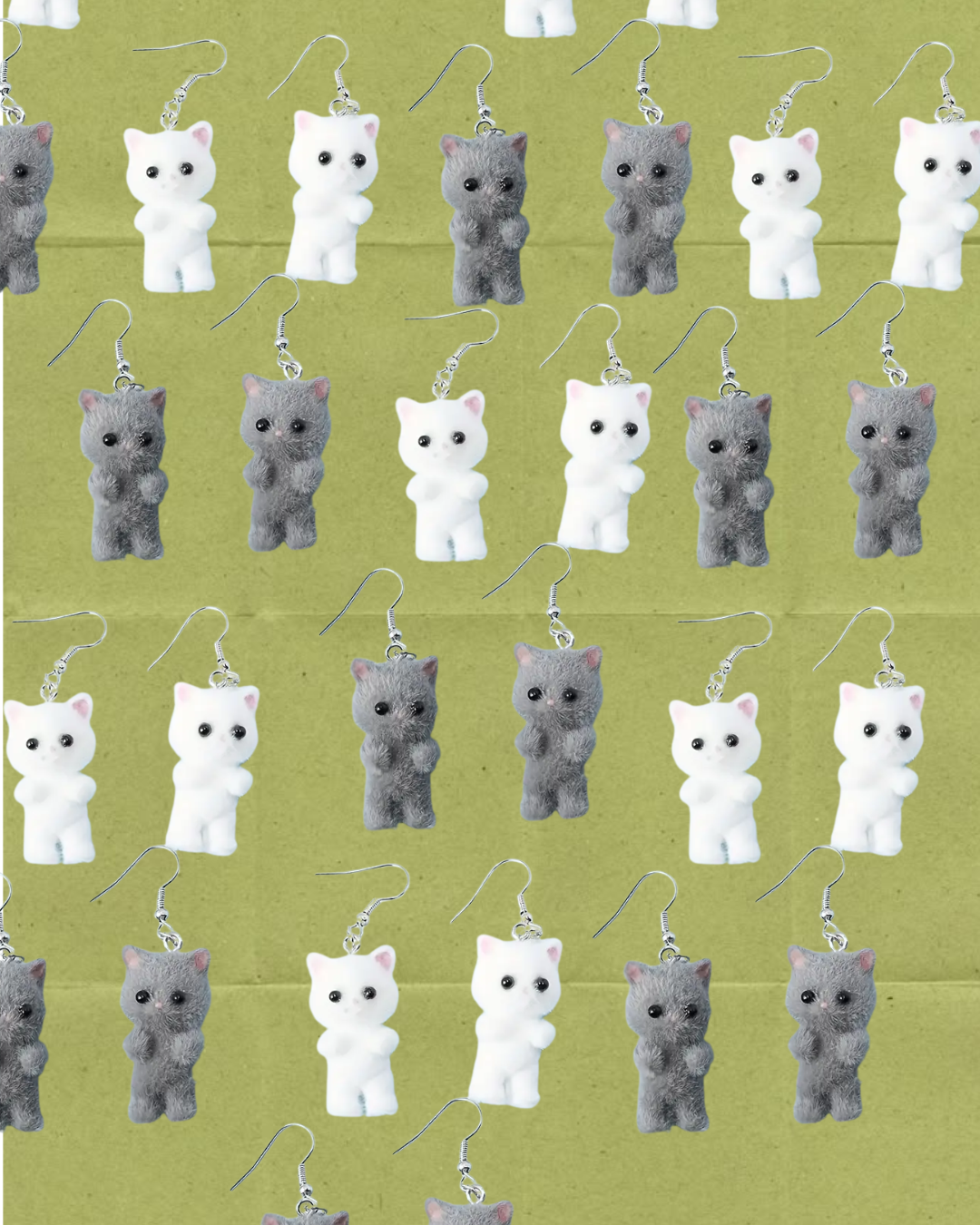 Random Calico Critter Cat Earrings: Cute Trinket Jewelry for wholesale on Faire0