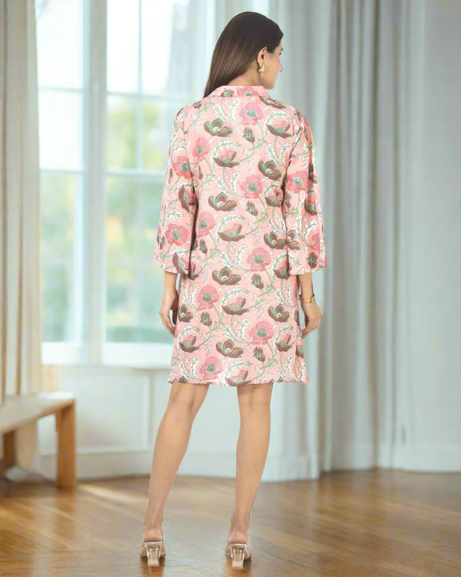 AMRANIS - Vendita all'ingrosso Vestito - Donna - Mini abito Palampore rosa1