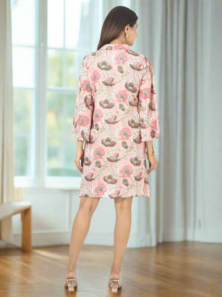 AMRANIS - Wholesale Dress - Women's - Pink Palampore Mini Dress1