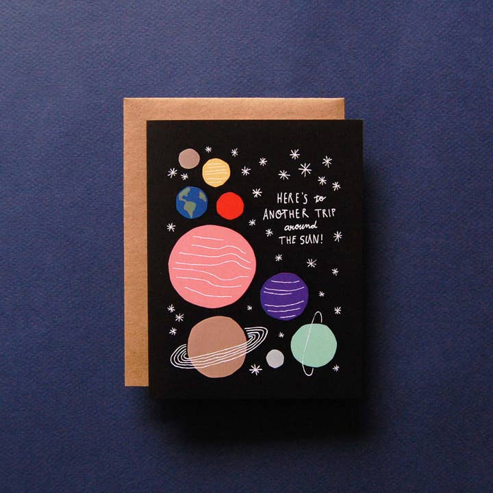 Badger & Burke – Cartão de saudação diária por atacado – Around the Sun - Cartão de Aniversário1