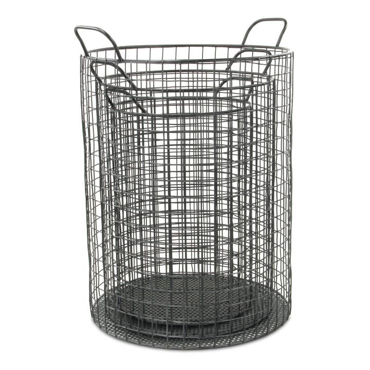 Cheungs Home Decor - Wholesale Basket - Crafton Set of 3 Metal Cylinder Wire Baskets1