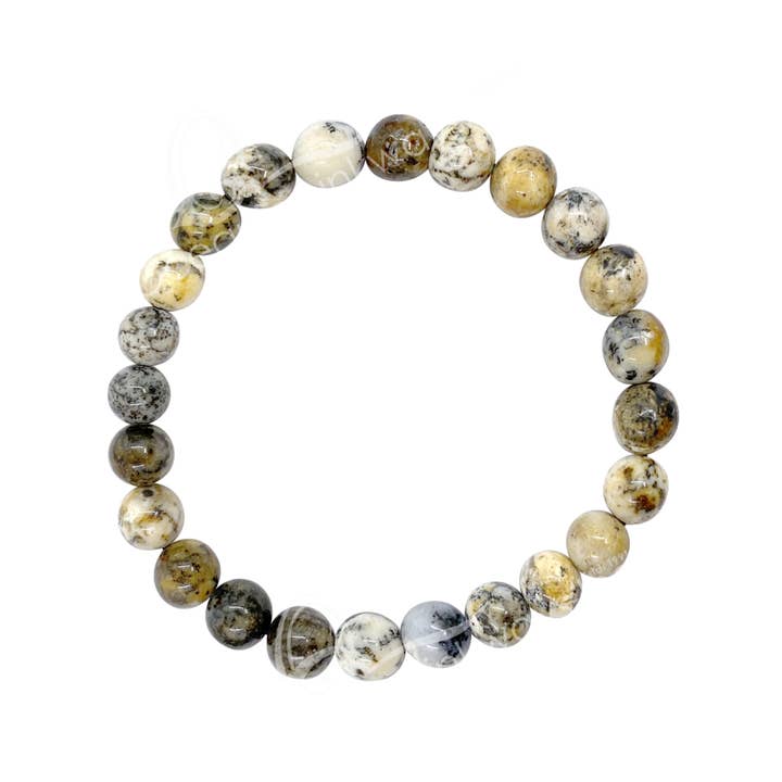 Oceanic Linkways Inc - Wholesale Beaded Bracelet - BRACELET - OPAL, DENDRITIC (8-8.5 MM) 7.15-7.25" (PC)