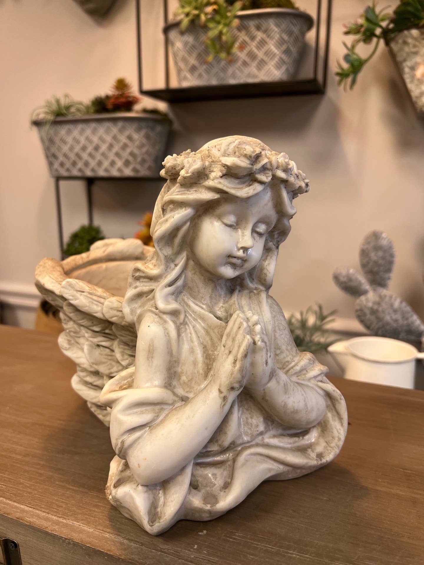 Vagabond Vintage - Wholesale Plant Pot - Resin Angel Girl Planter2