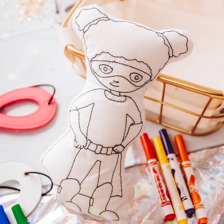 Tiny Owls Gift Co. - Wholesale Doll - Kids - Kids Superhero Color Me Doll Kit (Straight Haired Boy)