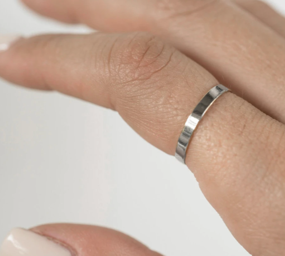 Rose Gypsy - Wholesale Band/Stacked Ring - Silver Flat Ring1