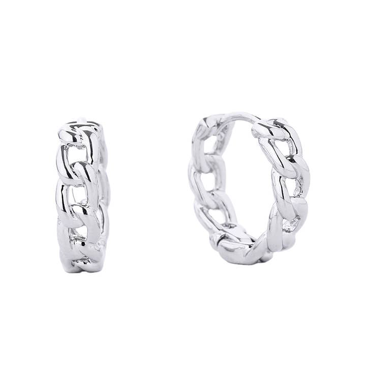 Fashion City - Wholesale Hoop Earrings - 14K Gold Dipped Link Hoop Earrings