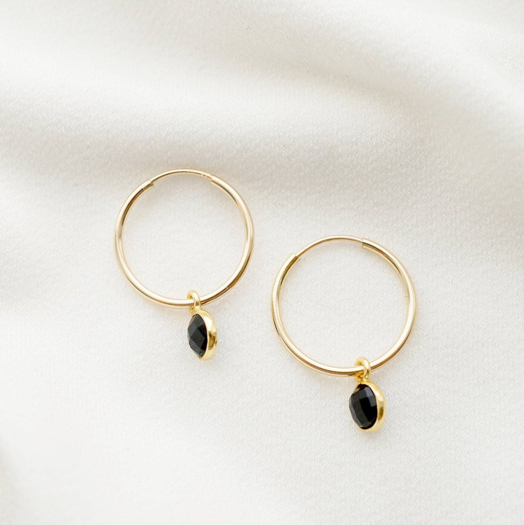 Hunter & Trove - Wholesale Hoop Earrings - Onyx 14K Gold Fill Hoop Earrings (Valais)1