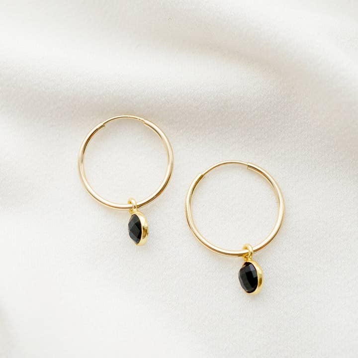 Hunter & Trove - Wholesale Hoop Earrings - Onyx 14K Gold Fill Hoop Earrings (Valais)1