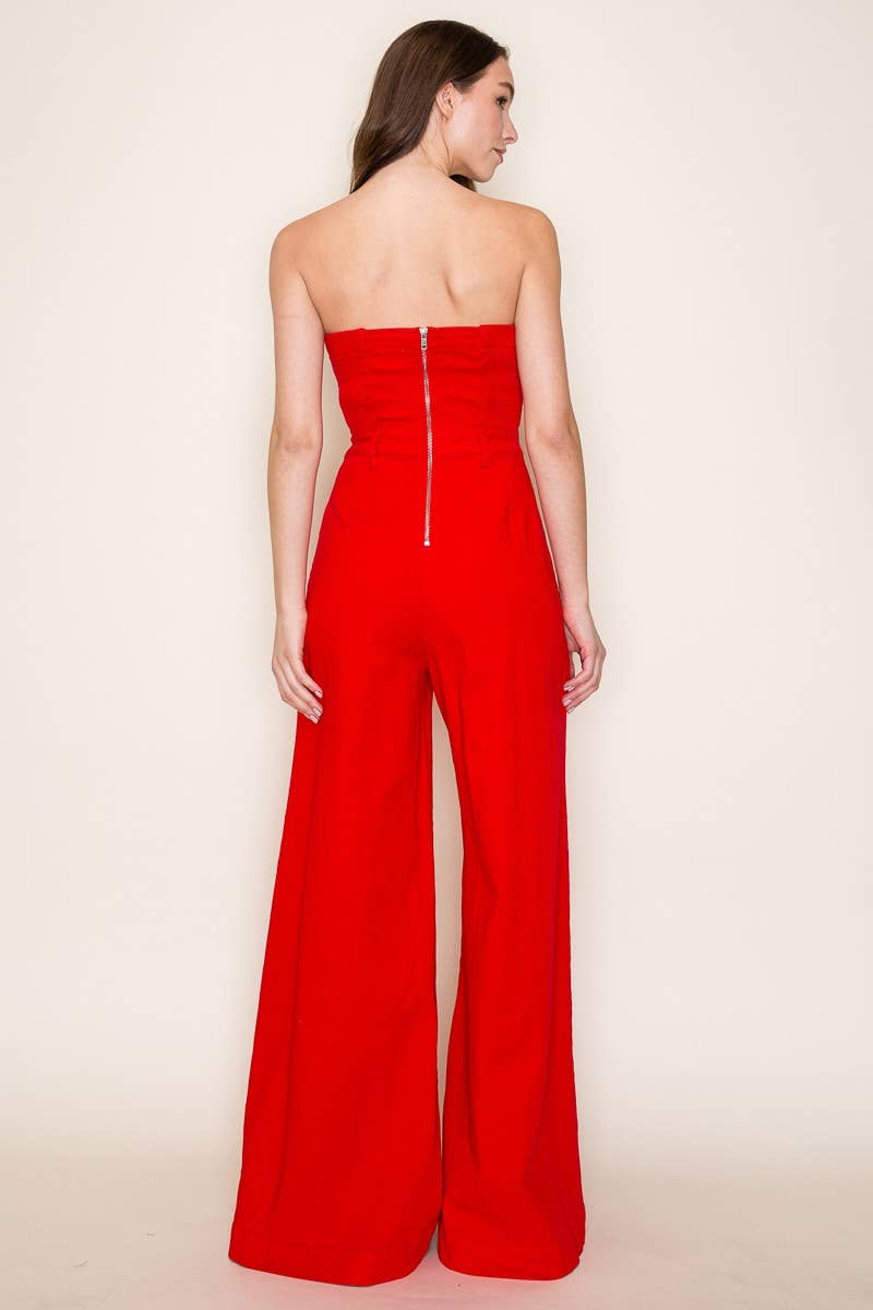 WISTERIA LANE – Engroshandel Jumpsuit - Dame – Off-shoulder jumpsuit med vidde ben i lime denim8