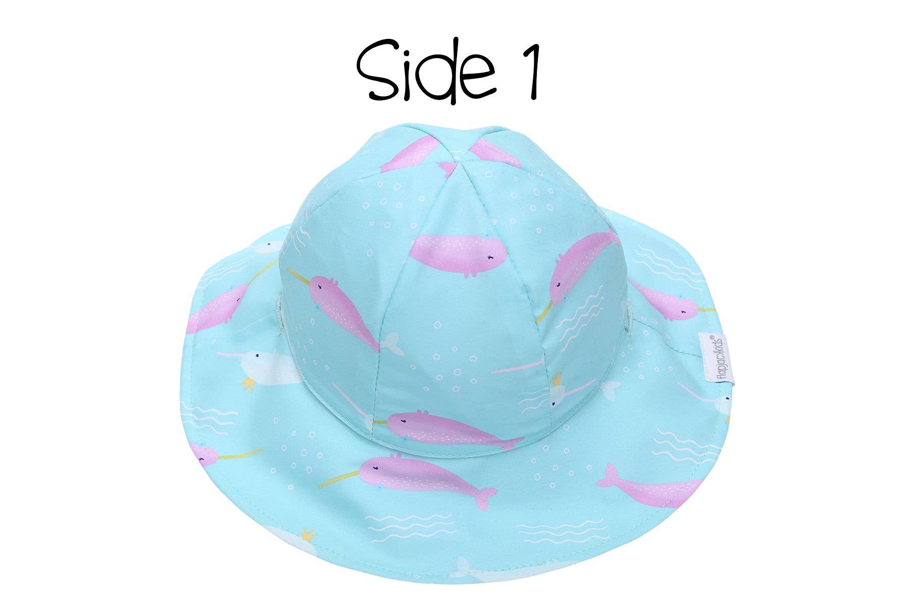 FlapJackKids - Wholesale Sun Hat - Kids - Kids UPF50+ Patterned Sun Hat - Narwhal/Starfish1