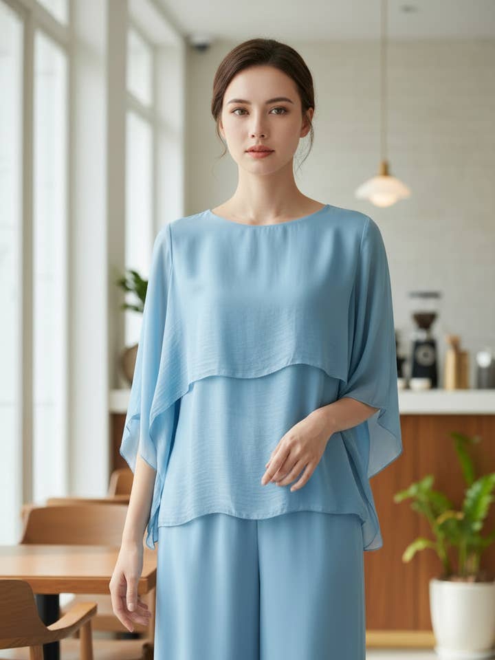 Flowy blouse in bohemian chic style 50530 for wholesale by Shyloh