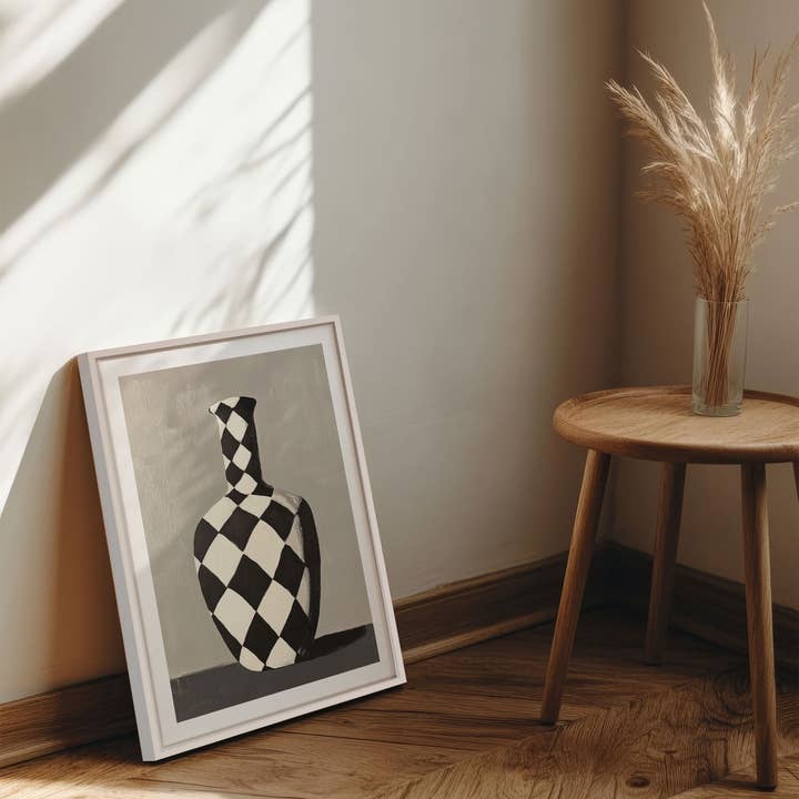 Oleka Canvas - Wholesale Art Print - VASE EN DAMIER, canvas wall art print