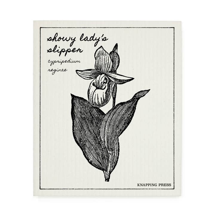Knapping Press - Wholesale Cleaning Cloth - Swedish Dishcloth - Showy Lady's Slipper0