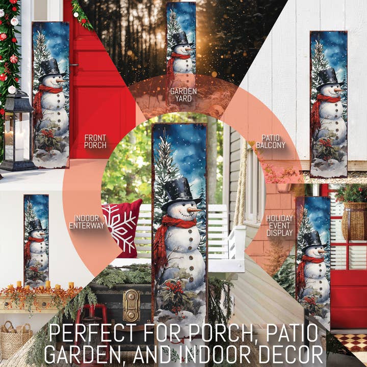 TX USA Corporation - Wholesale Christmas Wall Art - Vintage Snowman Porch Sign – Rustic Winter Christmas Decor for Outdoors2