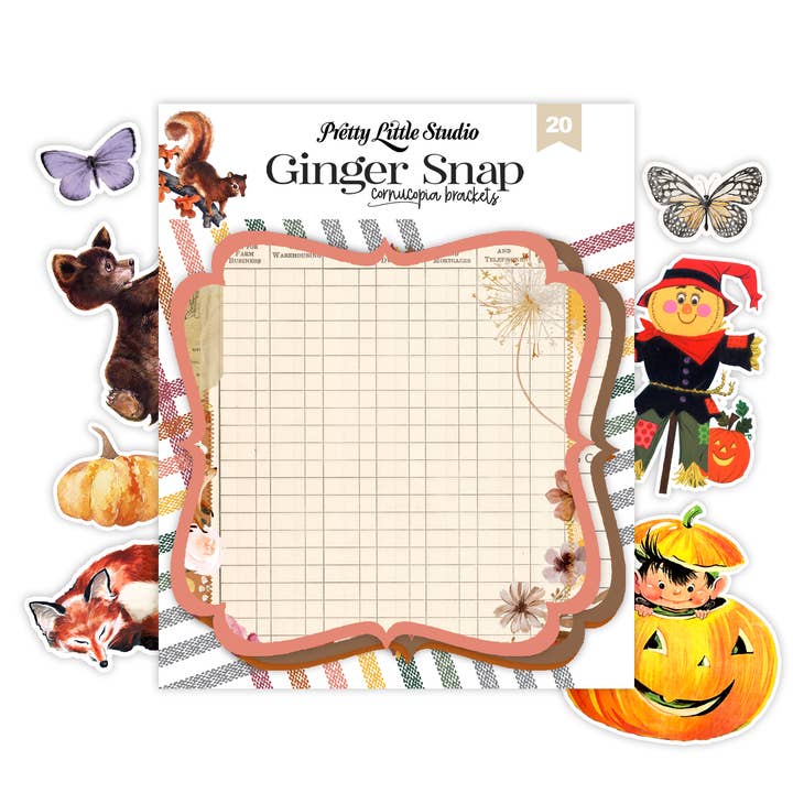 Pretty Little Studio – Engroshandel Håndværk forsyninger – Cornucopia Fallbeslag Tag Ephemera - 21 stk2