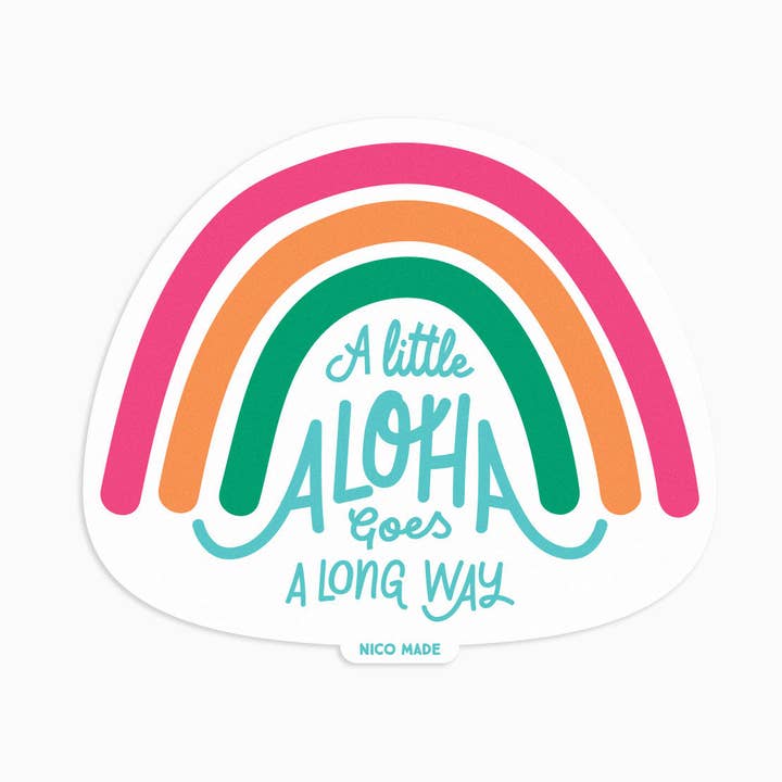 Nico Made by Nicole Ferrara - Wholesale Sticker - Een Beetje Aloha Gaat een Lange Weg • Sticker (Nieuwe Kleur!)0