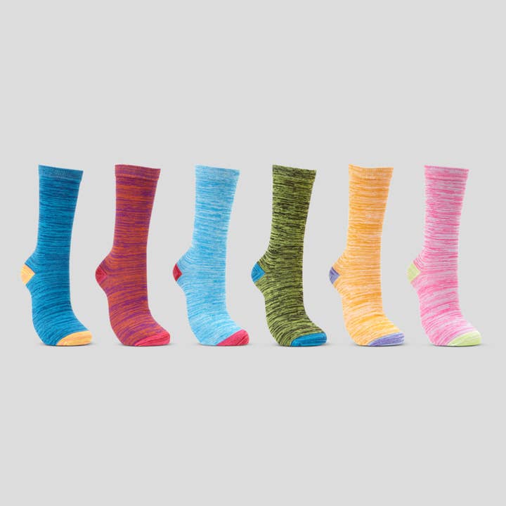 Autmun Cheer Crew Socks 6 Pack for wholesale by Mio Marino