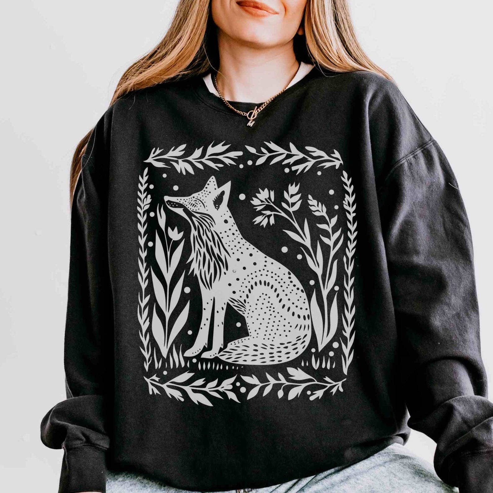Sisterly Gifts Shop - Wholesale Graphic Sweatshirt - Unisex - Wild Woodland Fox Sweatshirt | Nature Graphic Sweatshirt2