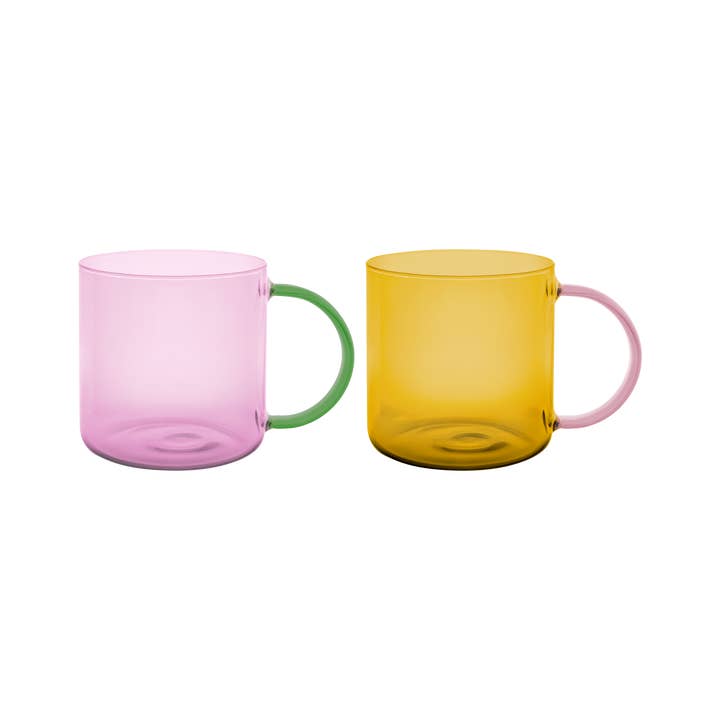 REMEMBER - Wholesale Drinking Glass/Cup - Glass tumbler 'Fred' rose-yellow, set of 2