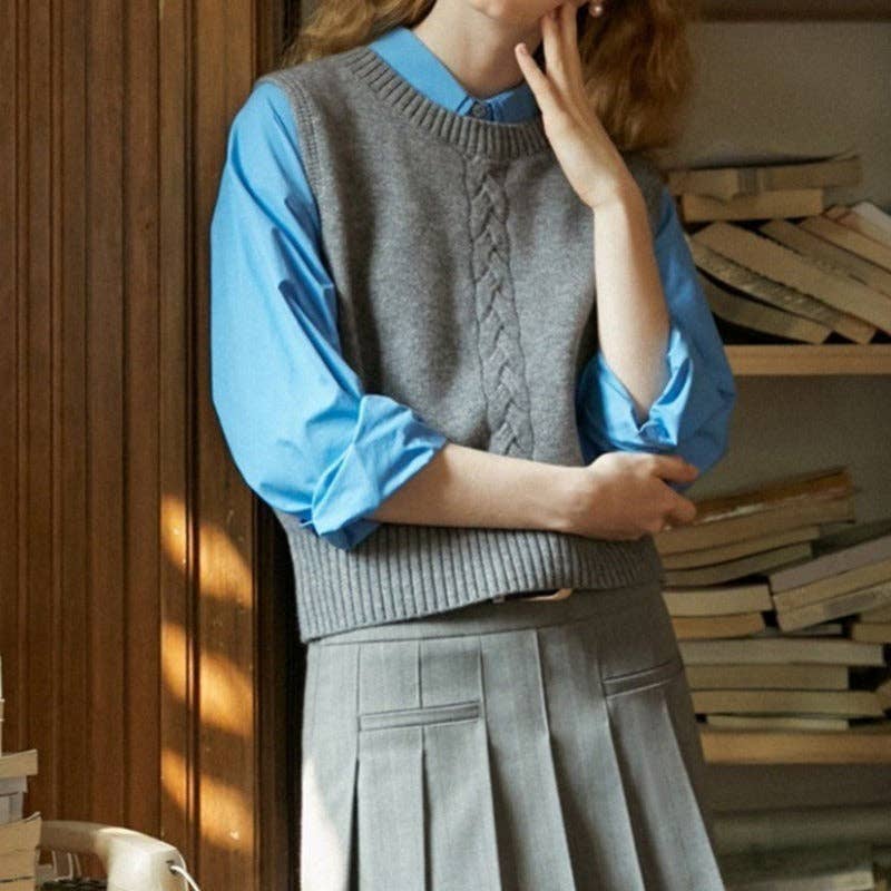 Marayn – Engroshandel Strikvest/slipover – Kvinder – Chic fransk strikvest forår/efterår lag-på-lag essentiel4