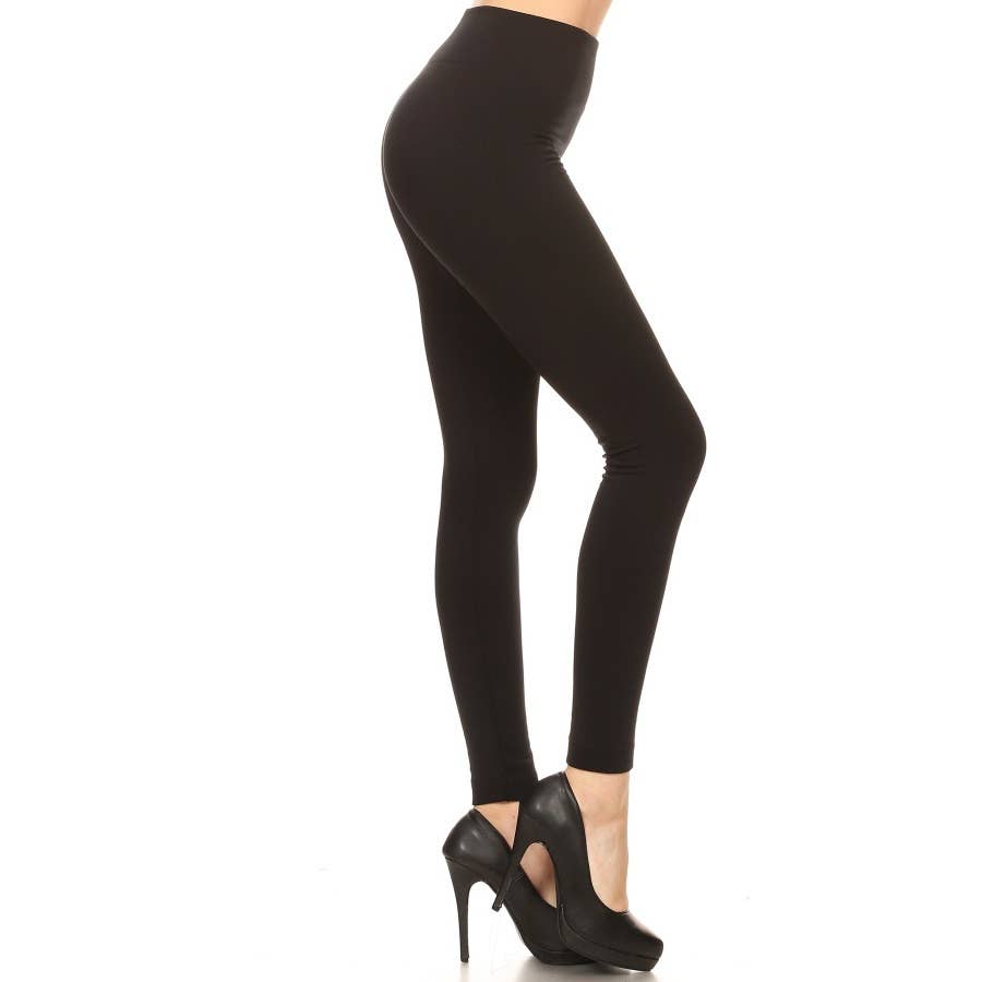 Leggings Depot - Vendita all'ingrosso Leggings - Donna - Leggings con fascia elastica a vita alta e interno in pile0