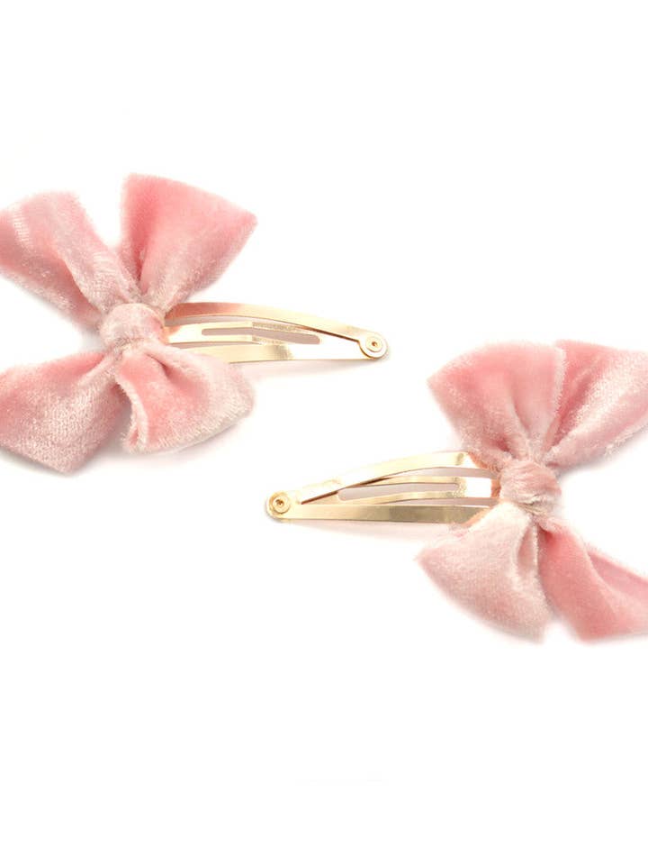 Large Velvet Bow Hair Clips with Dip-Dyed Edges, Brass for wholesale by Ariana Ost