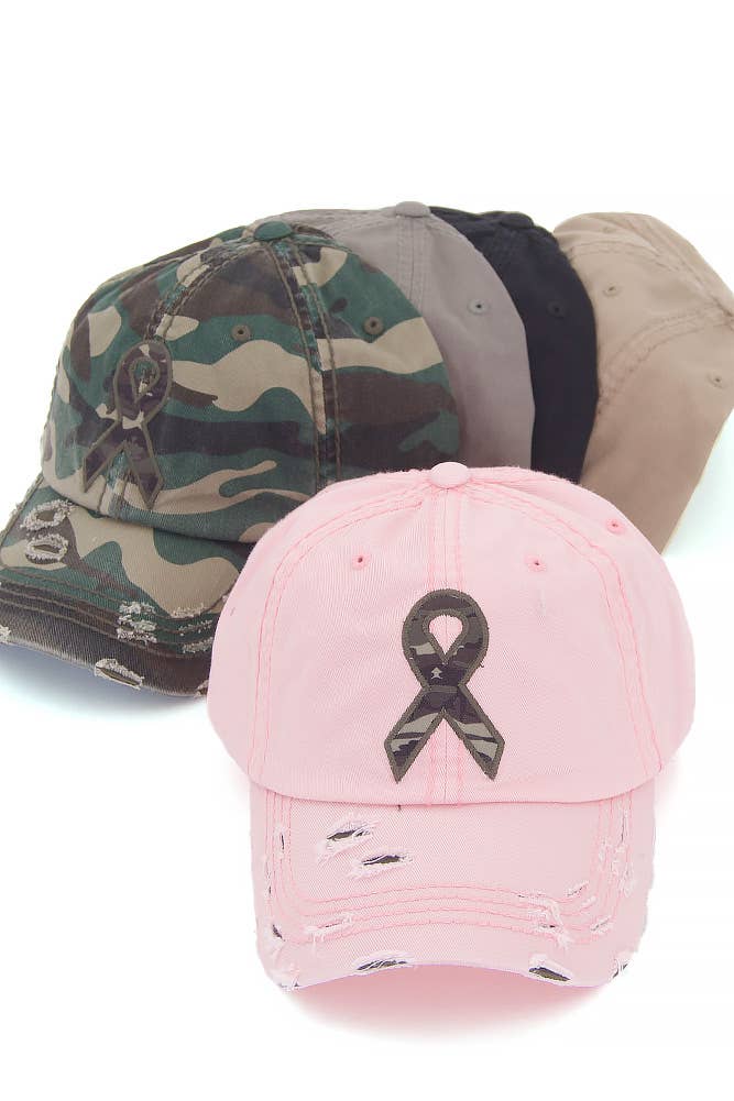 Hana - Wholesale Baseball Cap - Women's - Camo Ribbon Washed Vintage Baseball Cap10