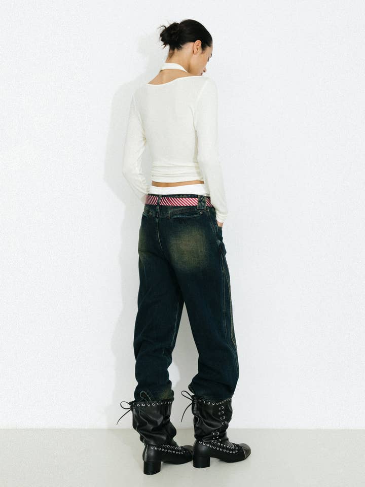 CUBIC - Wholesale Knit Top - Women's - Halter V-Neck Long-Sleeve T-Shirt9