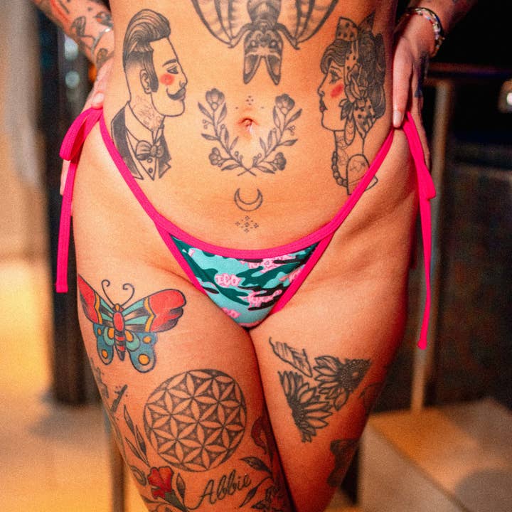 Toxico – wholesale Swim bottoms – Women's – Aqua Camo Bikini Bottom1