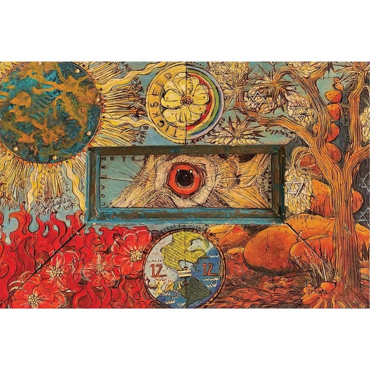 'Summer Solstice Bunny Eye' Wood Print on 1/2" Baltic Birch for wholesale by Zenbunnyland