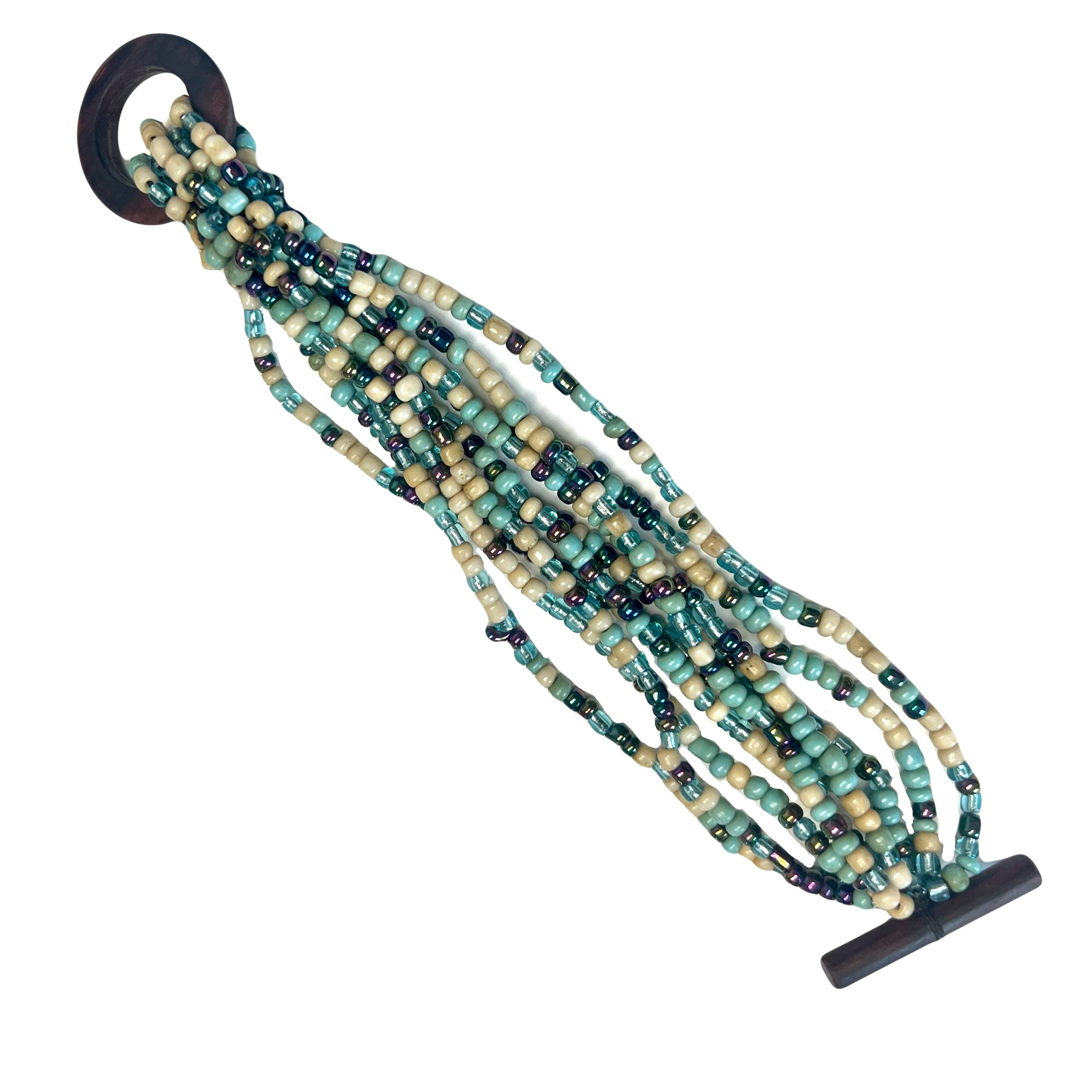 Bamboo Source Tropical Decor – wholesale Pärlarmband – Träspänne Stretch Pärlarmband - Blandade2