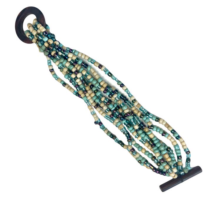 Bamboo Source Tropical Decor – wholesale Pärlarmband – Träspänne Stretch Pärlarmband - Blandade2