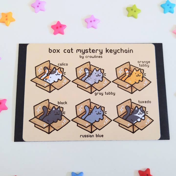 Box Cat Mystery Keychain for wholesale by crowlines