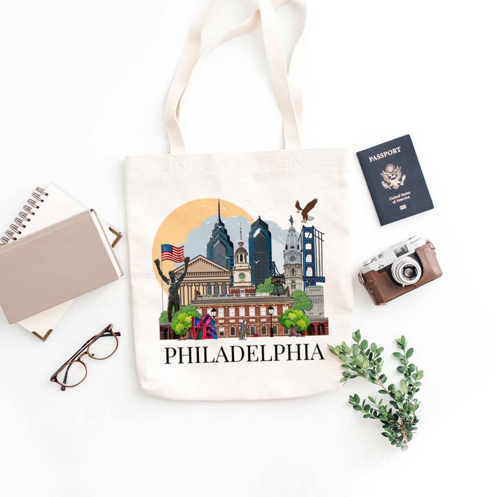 Philadelphia Canvas Tote Bag for wholesale by simply blessed shy