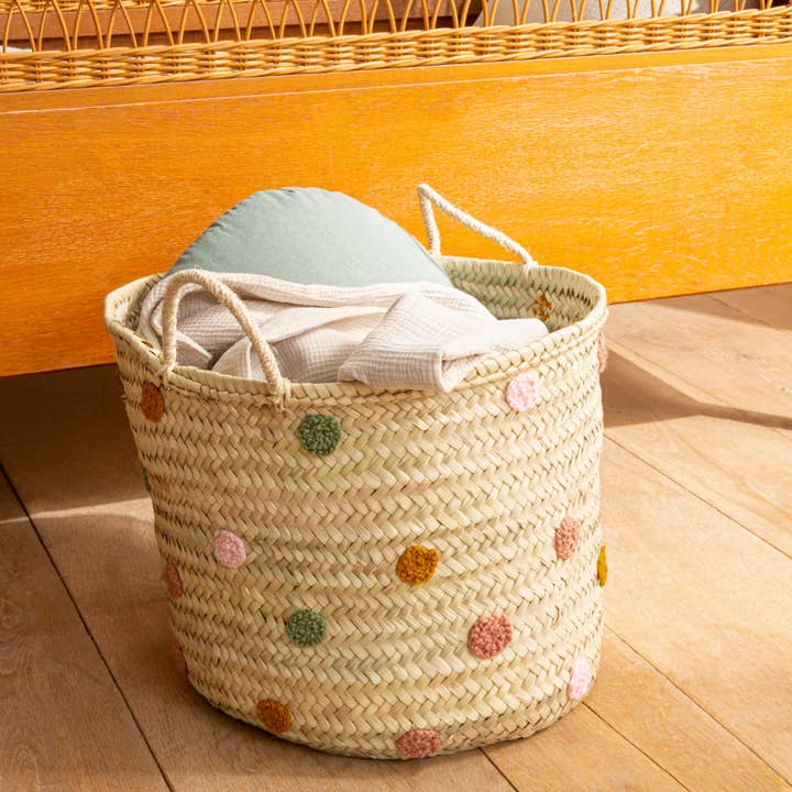 Panier en feuilles de palmier - POIS pour la vente par Bohome Living