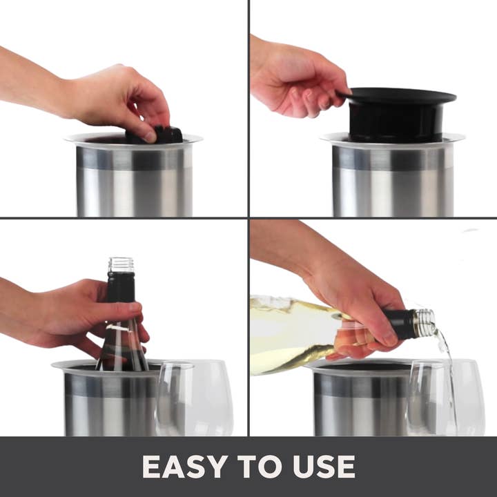 Oggi - Wholesale Wine Bucket - Stainless Steel Wine Cooler w/ Freezer Inserts