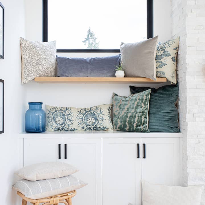 Linen & Ivory - Wholesale Throw Pillow Cover - JUNIPER || Indigo & Cream Pillow Cover4