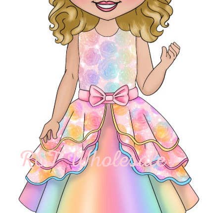 RST Prints - Wholesale Doll - Kids - UV DTF - Birthday Dolly (Hair down & Brown Eyes)