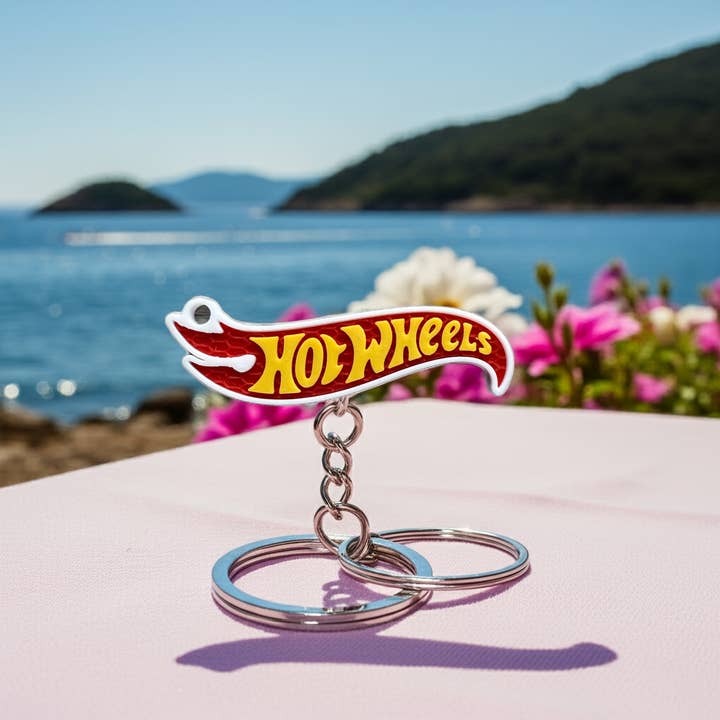 Hot Wheels Keyring White, Red & Yellow for wholesale by ABG 3D Prints