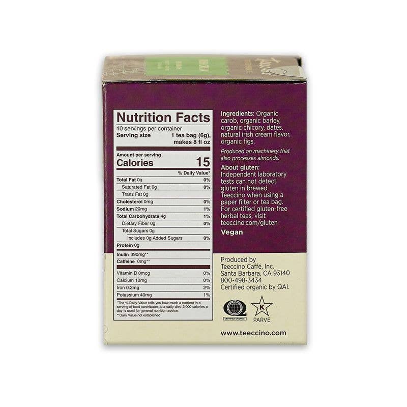 Teeccino - Wholesale Health/Detox Tea - Irish Cream Roasted Herbal Tea- 83% Organic 2