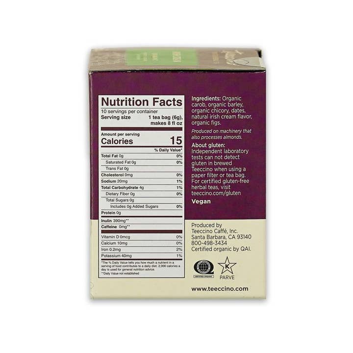 Teeccino - Wholesale Health/detox tea - Irish Cream Roasted Herbal Tea- 83% Organic 2