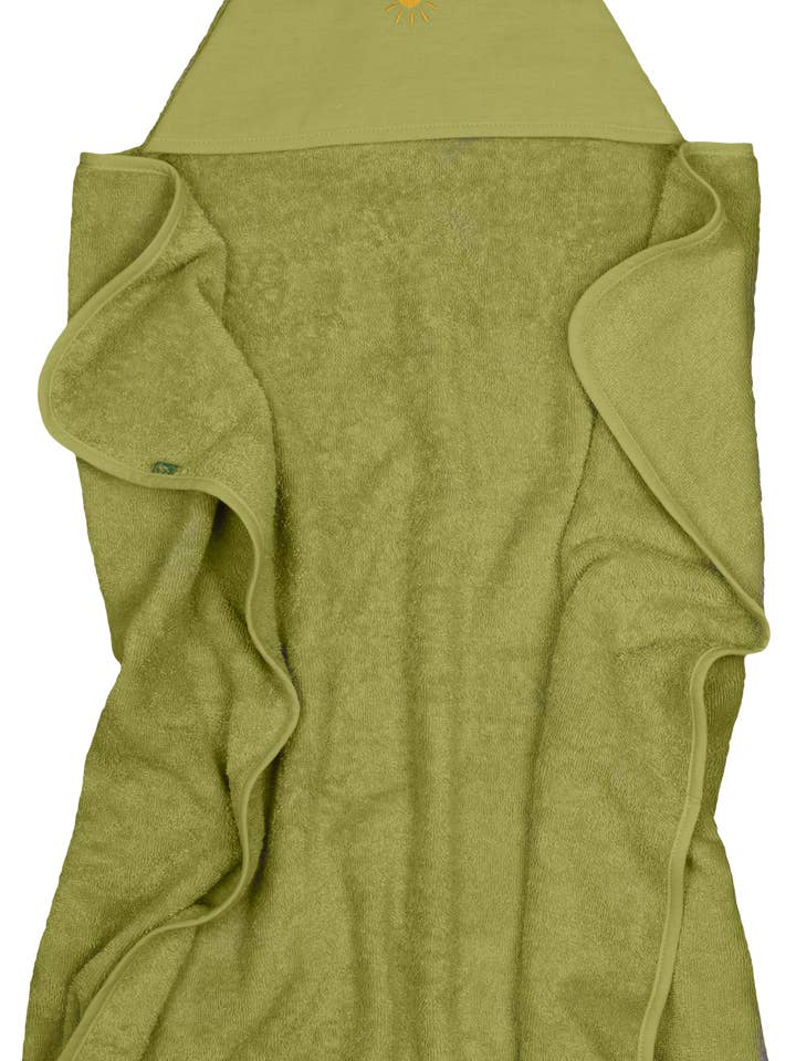 Kapuzenhandtuch "sunshine" moos, Bio-Baumwolle, 75x100 für den Großhandel von Smithy by Dagmar Nelk