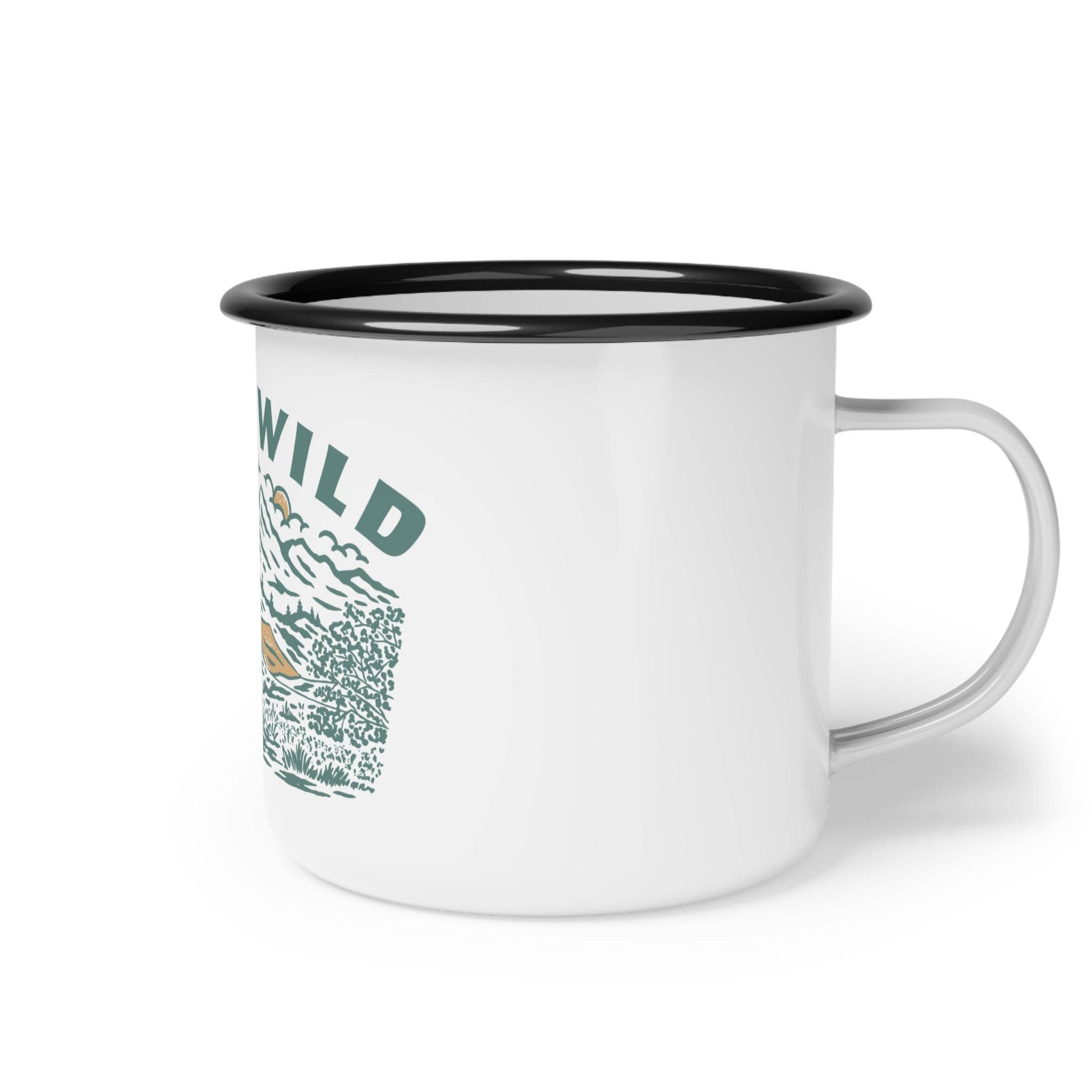 Black Rim Stay Wild | Enamel Camp Cup for wholesale on Faire3