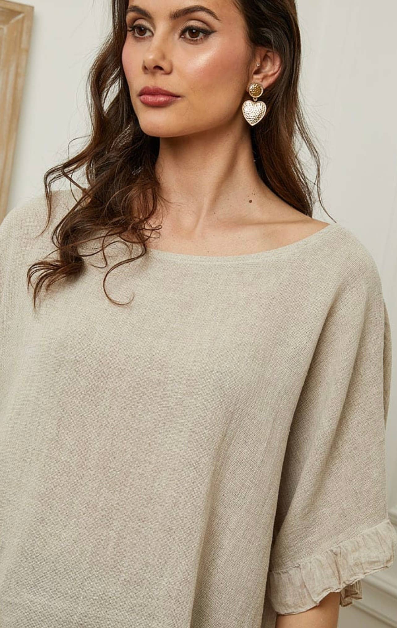 LÉA & LUC - Wholesale Blouse - Women's - Plain blouse in 50% Linen and 50% Cotton REF. 87478