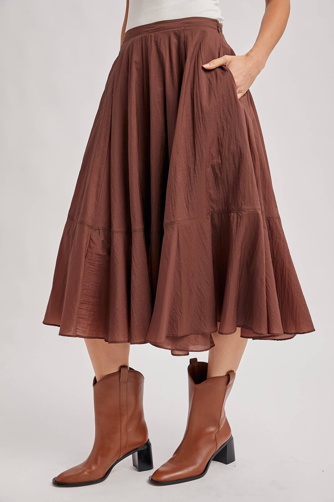 Bluivy - Venta al por mayor Falda - Mujer - FALDA MIDI CON VUELO Y FORRO13