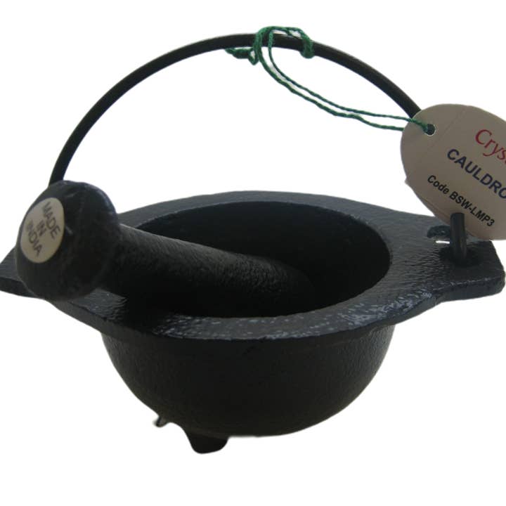 Chaudron en fonte Crystalo avec mortier - BSW-LMP3 pour la vente par Ritual Scent