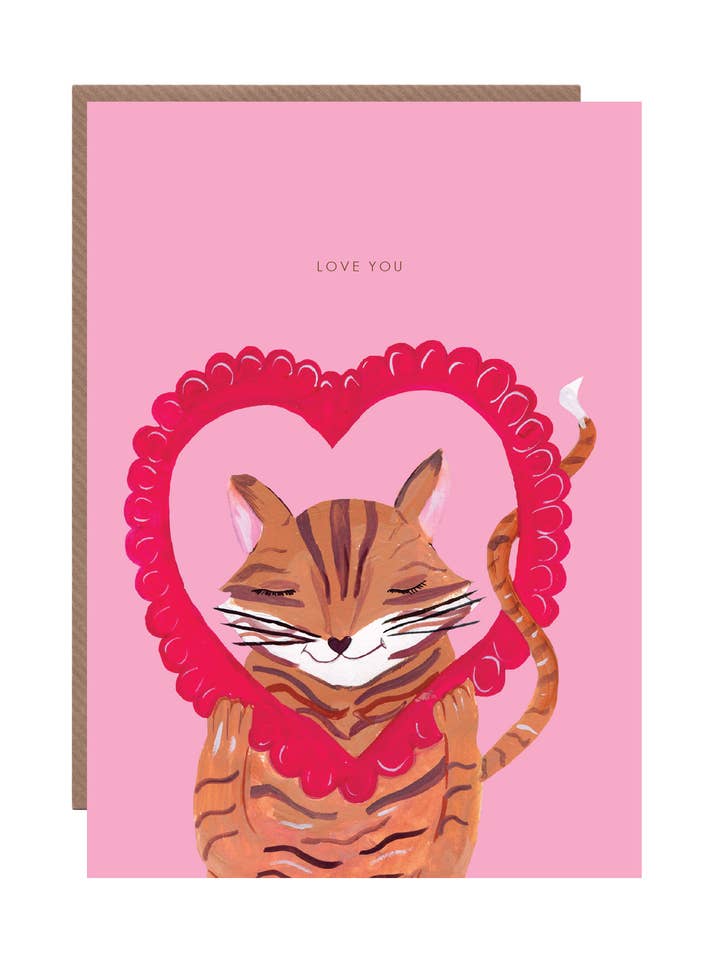 Tarjeta de felicitación 'Gato te quiere' para venta al por mayor de Hutch Cassidy (Greetings Cards and Paper Goods)
